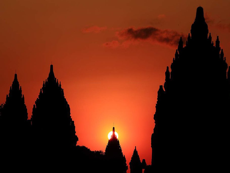 A sunset in Prambanan