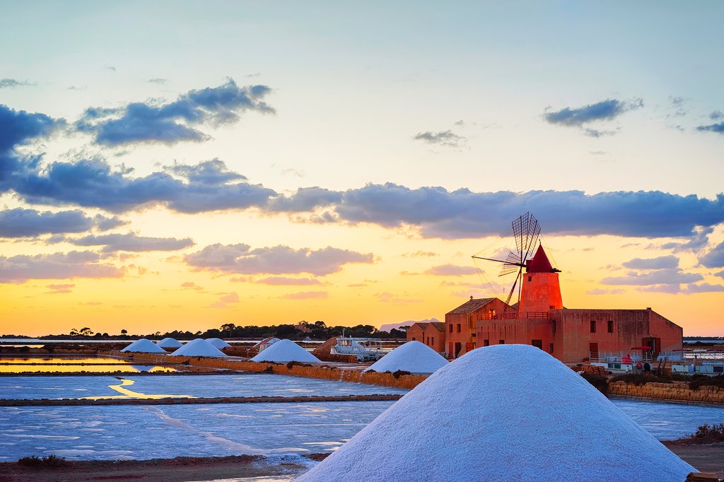 salt pond, Trapani, Sicily, Italy
