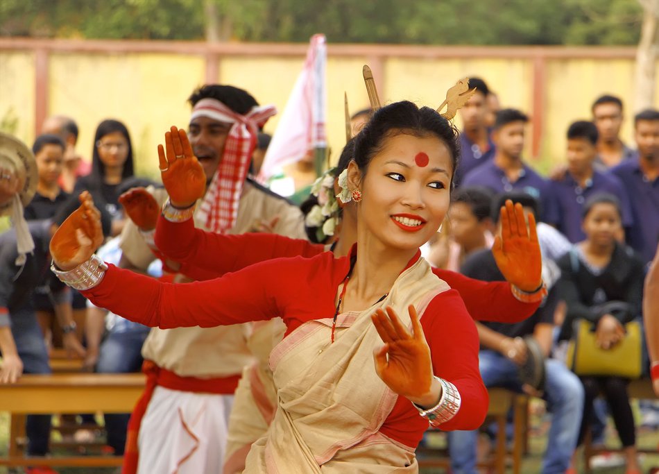 A dancer performs in Jorhat