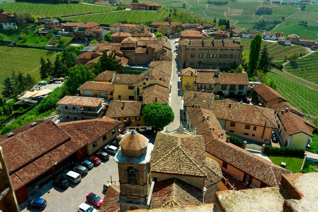 Red rooftops in Barbaresco.