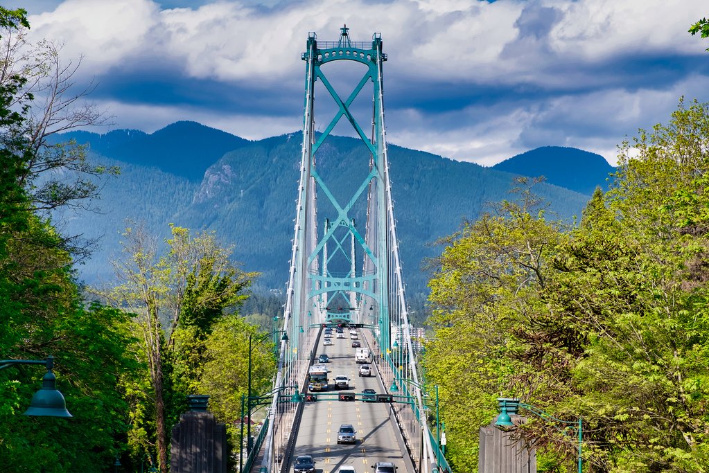 Lions Gate Bridge, leaving Stanley Park