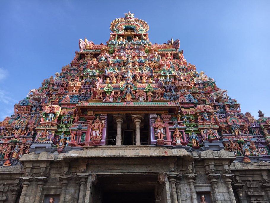 A lavish South Indian temple