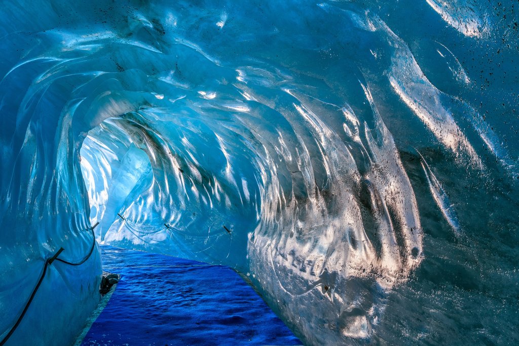 Inside the Mer de Glace glacier