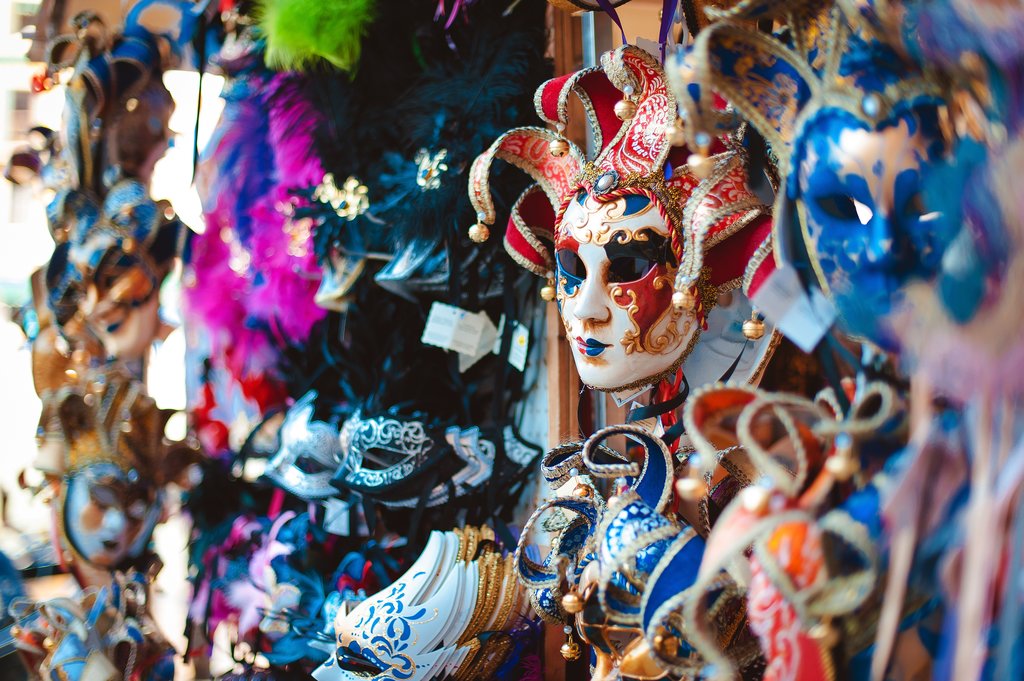 Traditional Venetian carnival masks