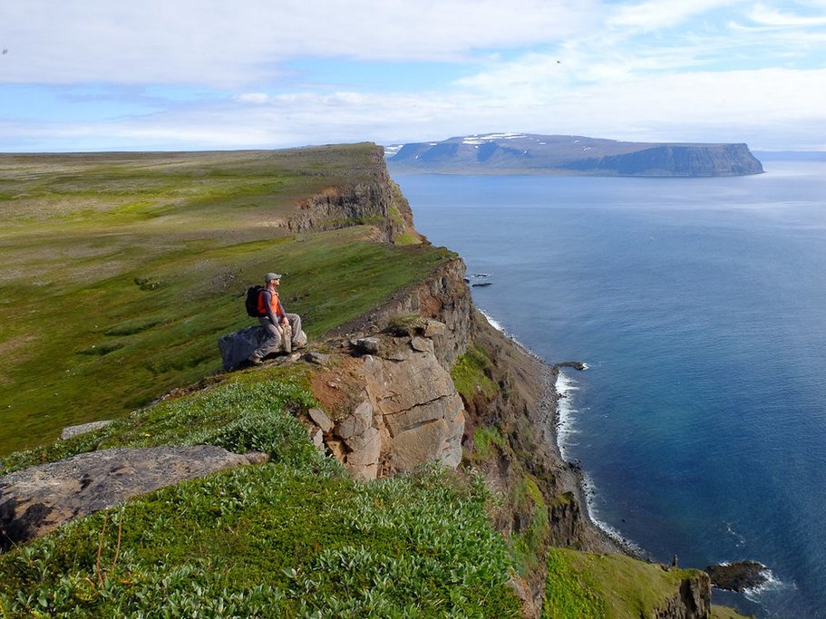 Hike along the cliffs at Hornstrandir