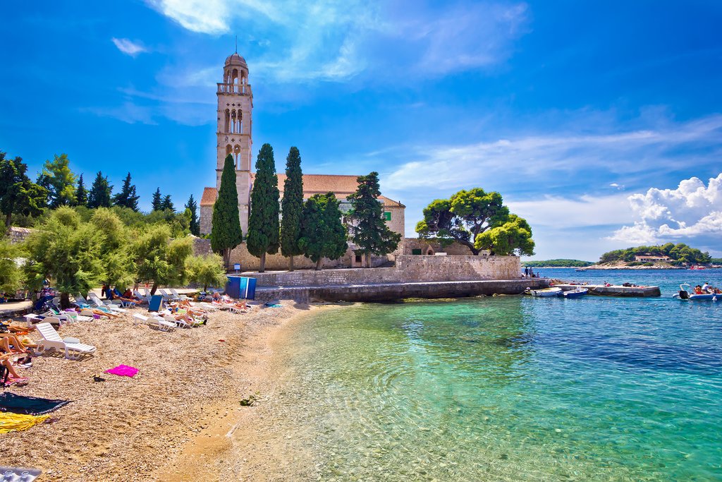 One of the many beaches surrounding Hvar