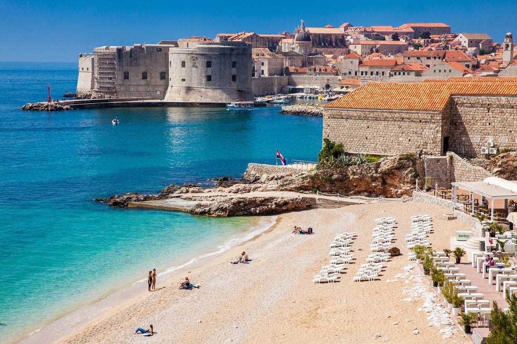 The Beach and Harbor of Dubrovnik 