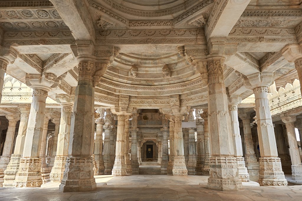 Explore the stunning Ranakpur Jain Temple as we make our way to Udaipur