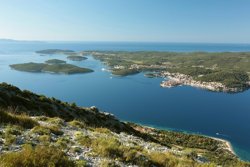 Croatia - View of Korčula from atop Mt. Ilija