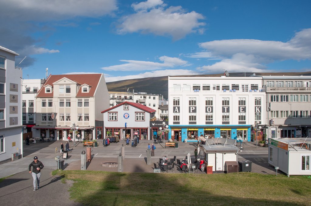 Explore the dining scene and shops of downtown Akureyri