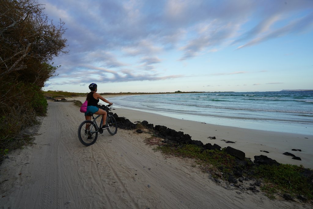 Biking along the coast of Isabela
