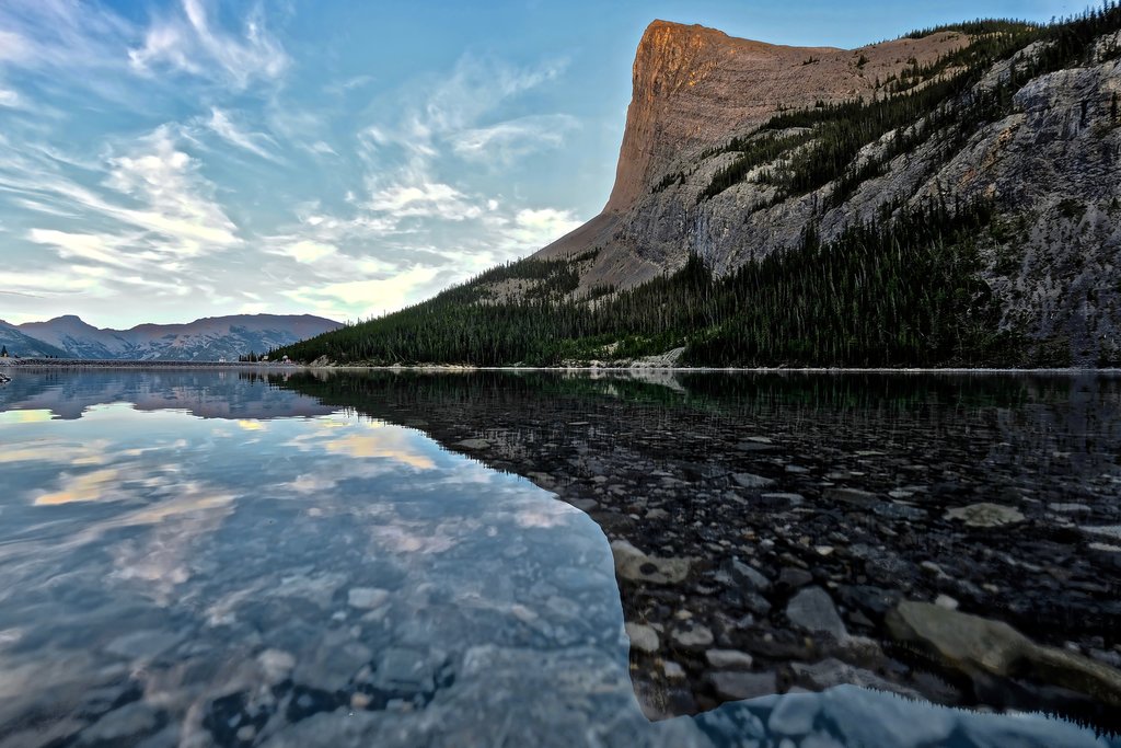 Ha Ling Peak reflecting in Grassi Lakes near Canmore