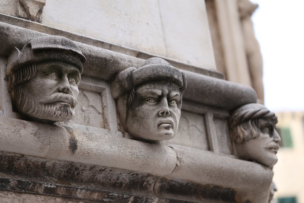 Famous faces on exterior of St. James Cathedral