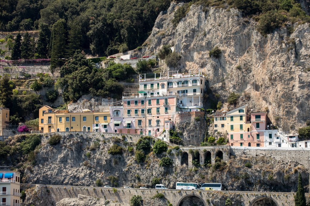Cliffside buildings on the Amalfi Coast