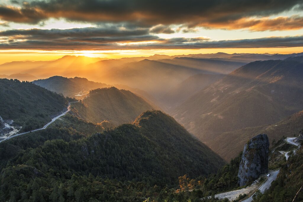 Sunset view of Huehuetenango