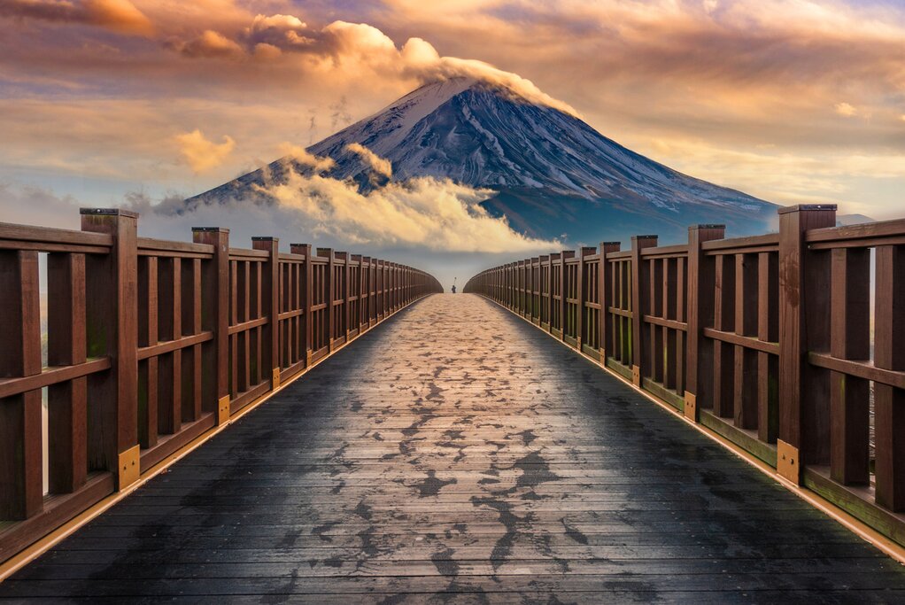 View of Mount Fuji and Lake Ashi from Hakone.