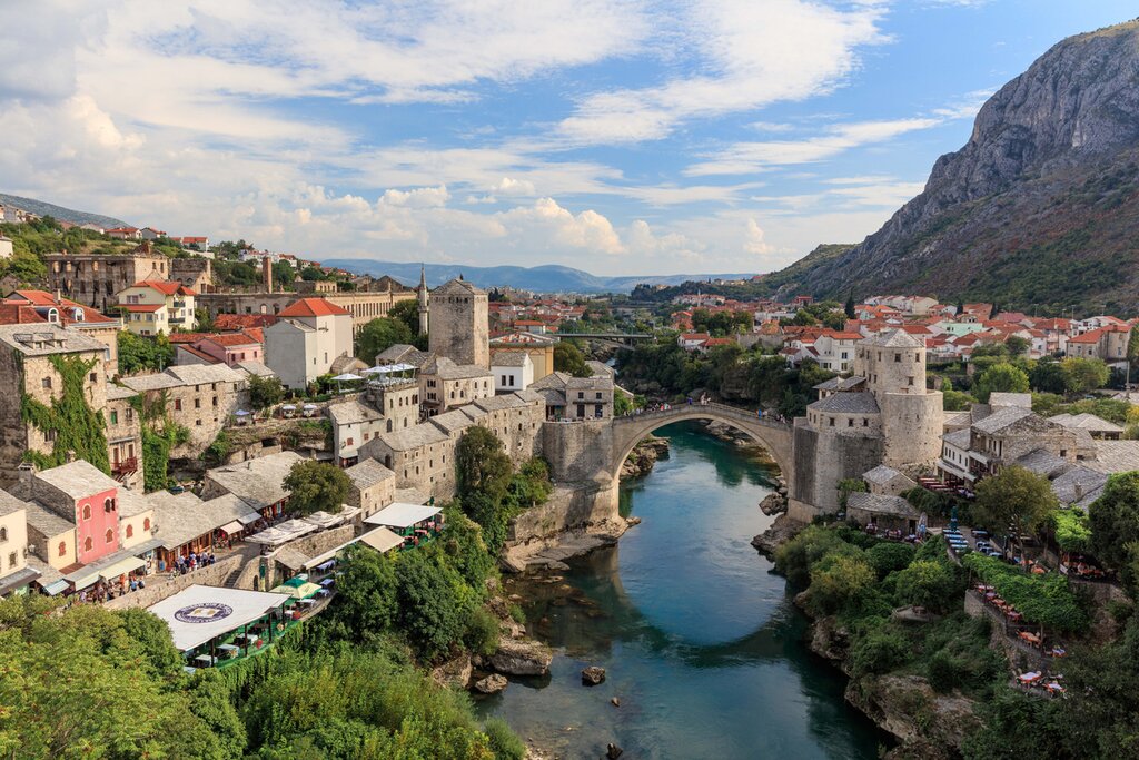 Stari Most, Neretva River, and surround Mostar