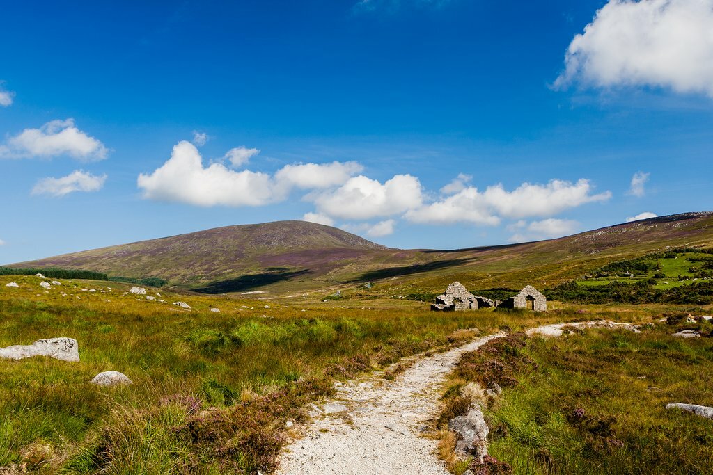 Hike along the path to the ruins of Glendalough