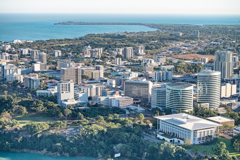 An aerial view of Darwin
