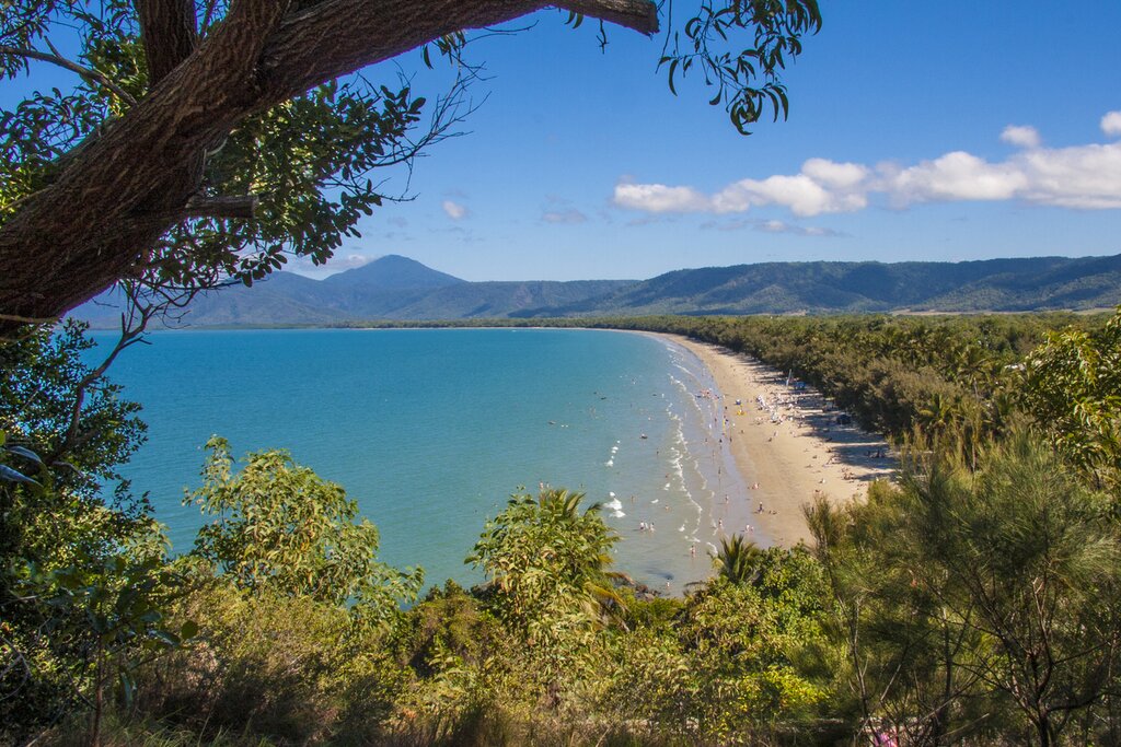 Aerial view of Four Mile Beach in Port Douglas 