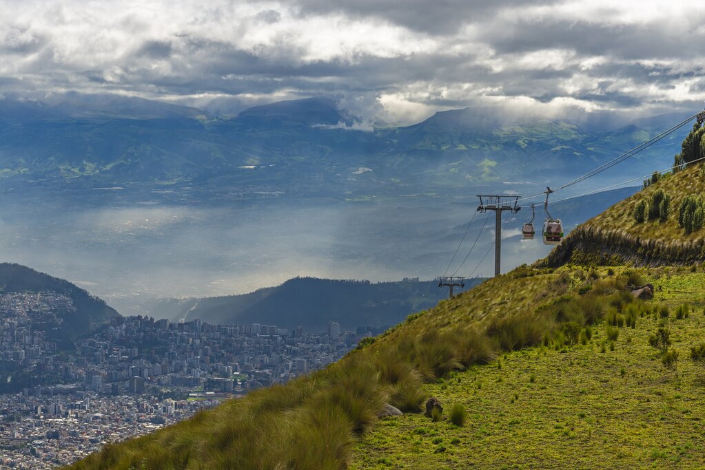 The cable car to Pichincha Volcano