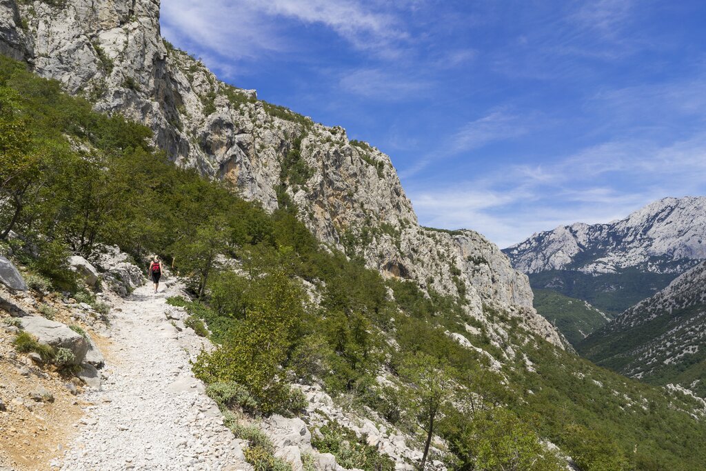 Peaks of rocky hills in Paklenica National Park