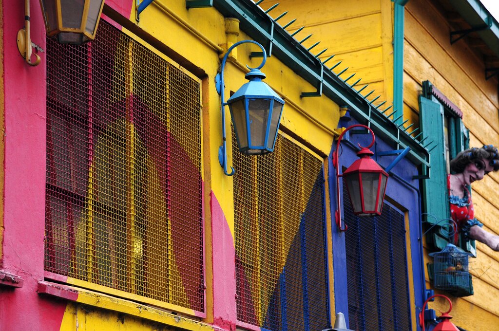 Colorful houses in La Boca neighborhood in Buenos Aires