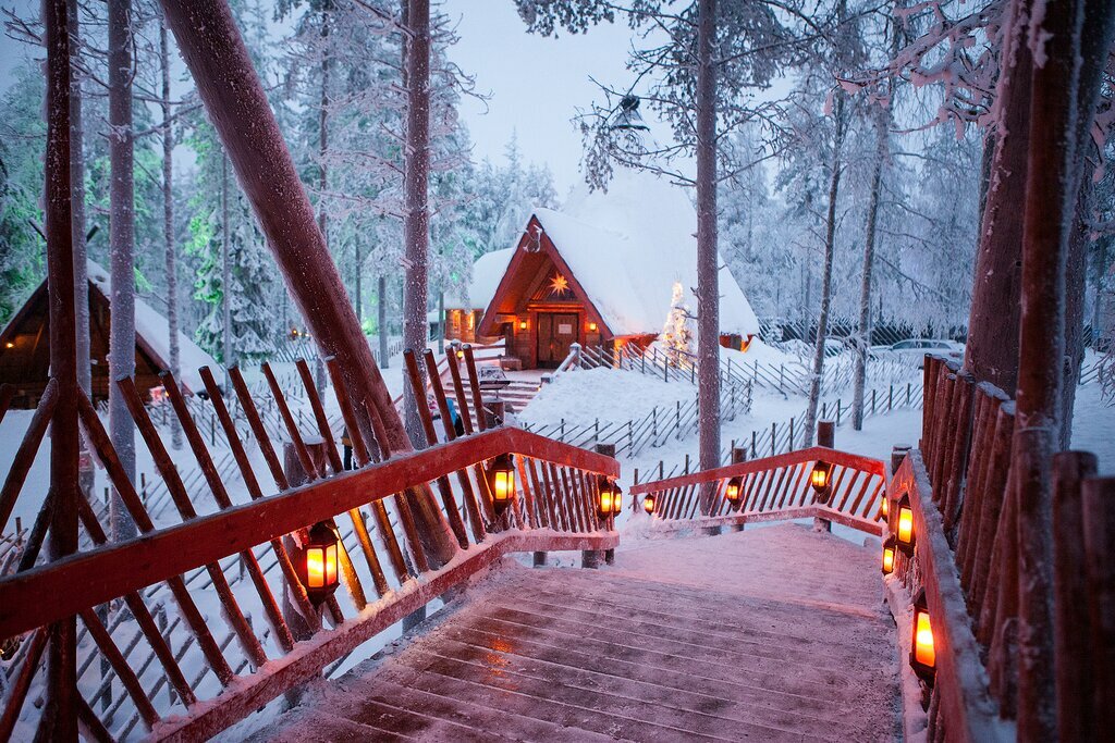 Snowy Finland in the Arctic Circle