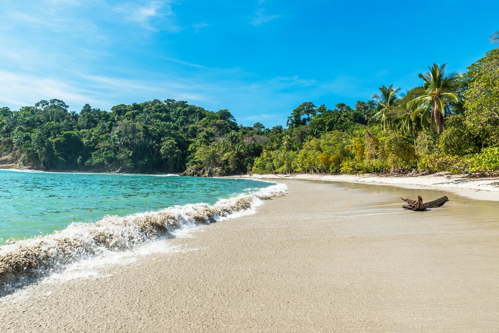 The shimmering waters and white sands of Manuel Antonio National Park