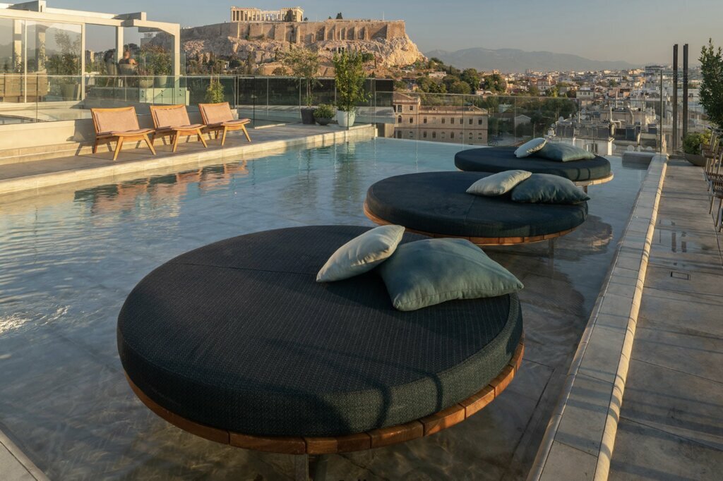 Relax on the rooftop pool
