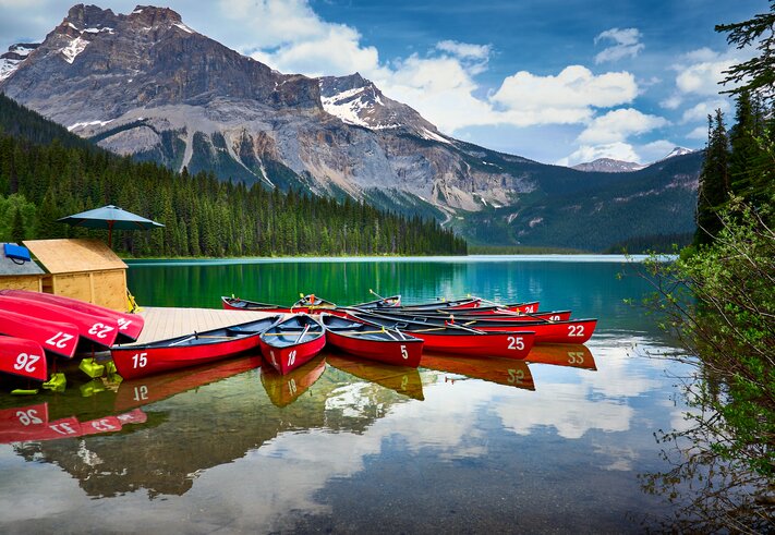Canoeing on Emerald Lake