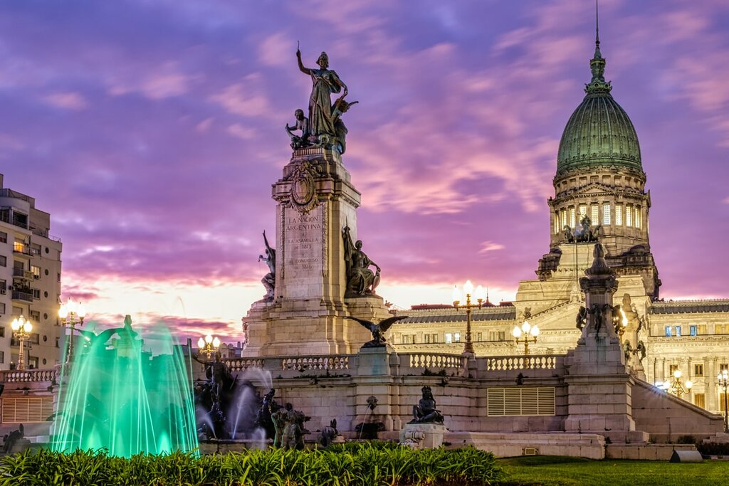 View of Congreso Square in Buenos Aires