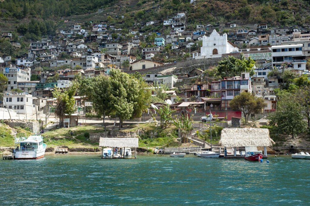 A village on the shore of Lake Atitlan