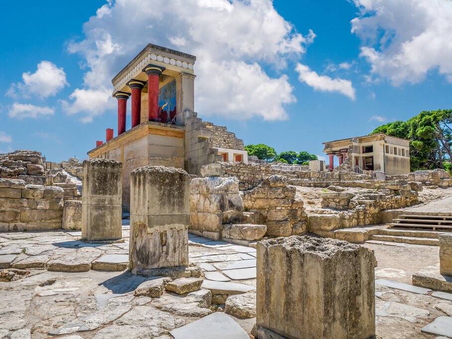 Wander the ruins of Knossos Palace just outside of Heraklion