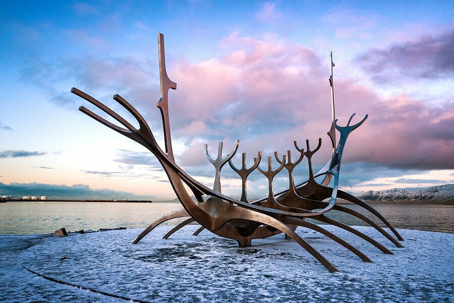 The Sun Voyager sculpture in Reykjavík