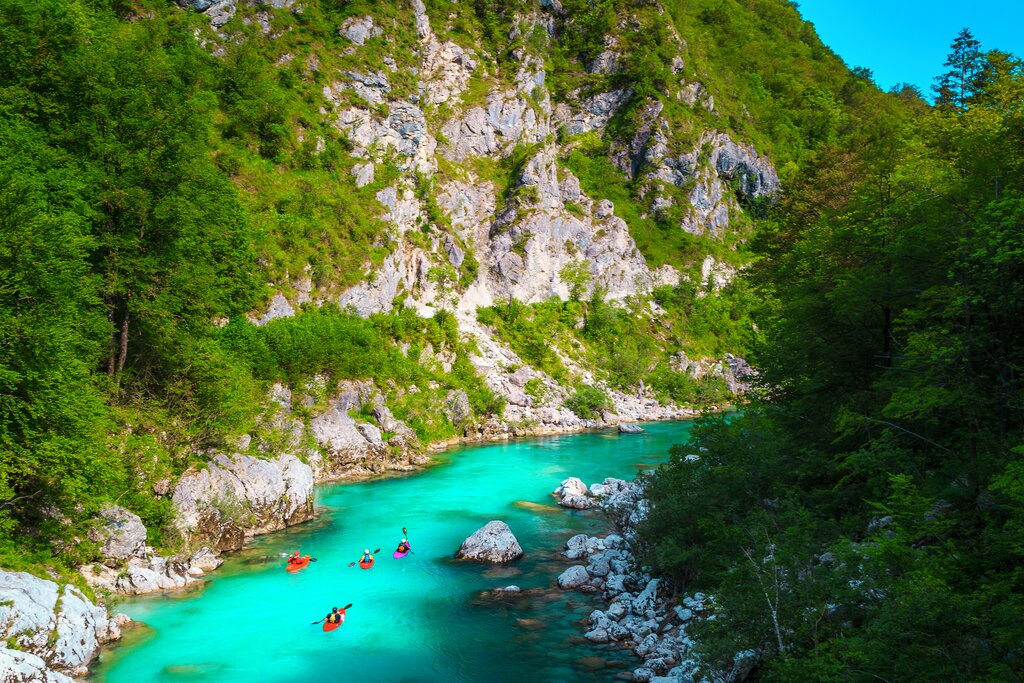 This three-country trip kicks off in Slovenia, with outdoor adventures on the Soča River