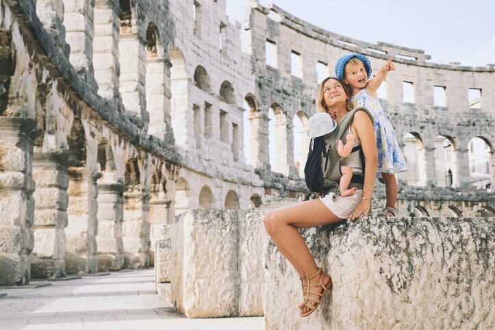 Family holiday to Croatia at Pula's Roman amphitheater