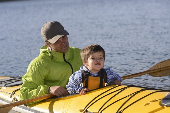 Woman in canoe on Patagonia's beautiful lakes