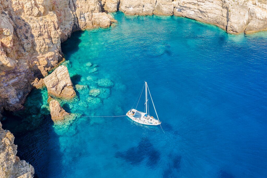 Sail your cares away on this luxury sailing vacation in the Cyclades