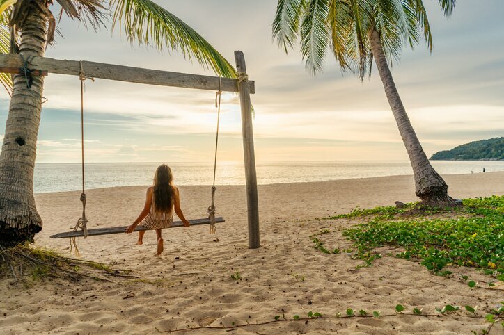 A beach-side swing in Bali