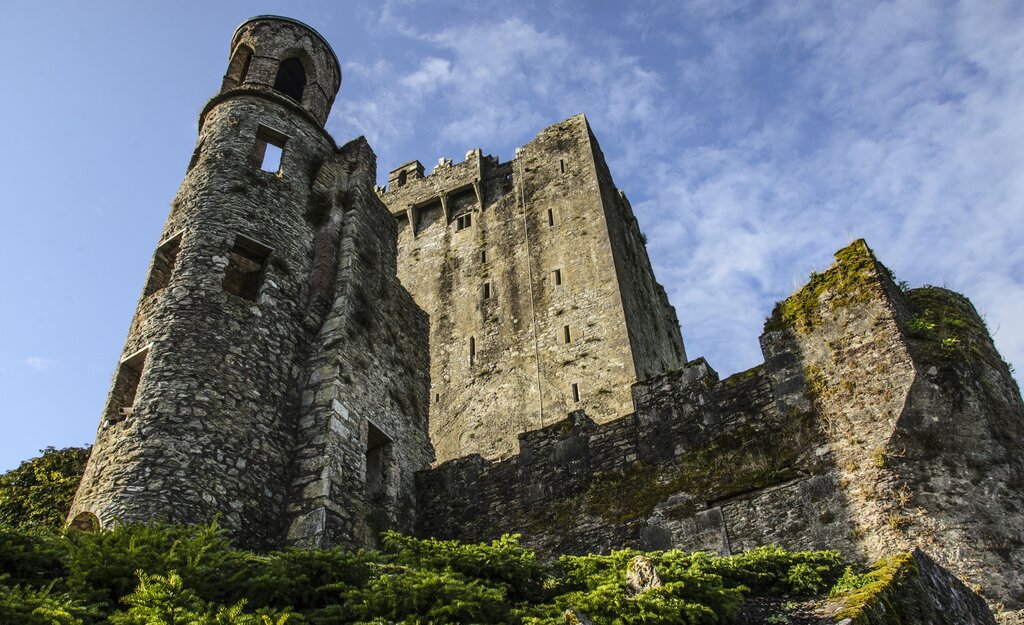 View looking up at Blarney Castle