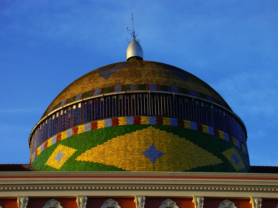 Top of the Amazon Theatre, an opera house in Manaus, Brazil.
