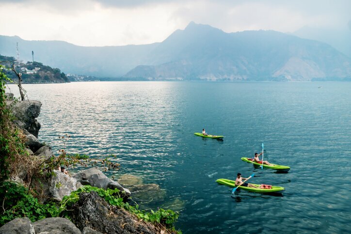 Kayaking lake Atitlan