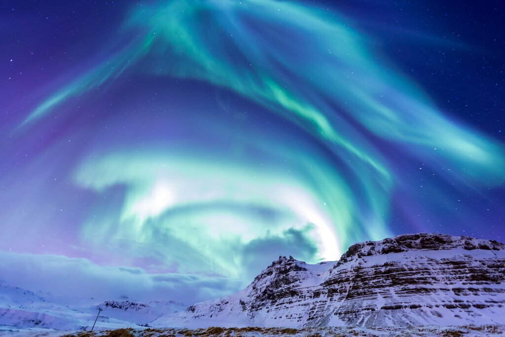 The northern lights over Iceland