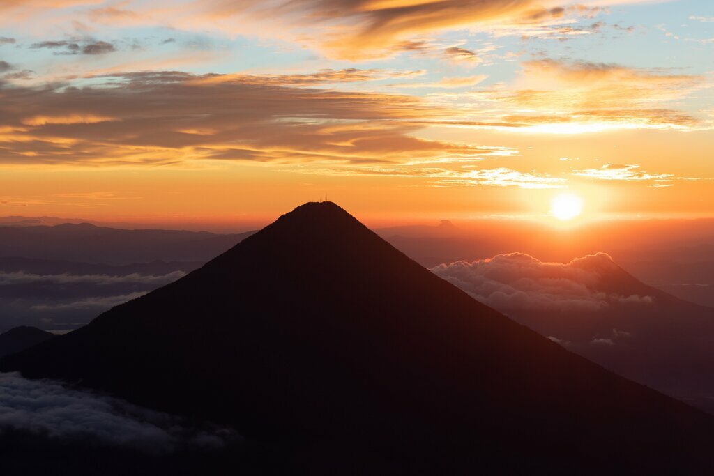 A volcano sunrise in Guatemala