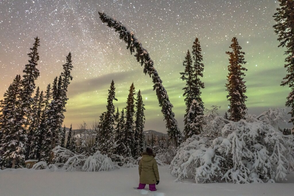 Witness the aurora borealis over Yellowknife