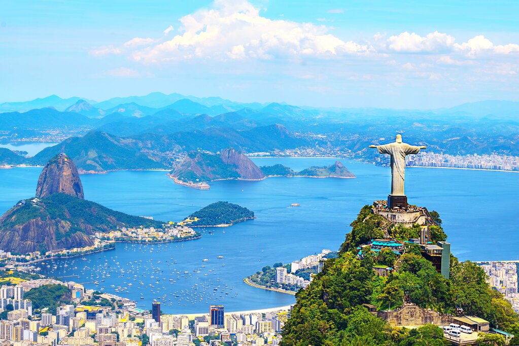 View of Rio de Janeiro and Christ the Redeemer Statue