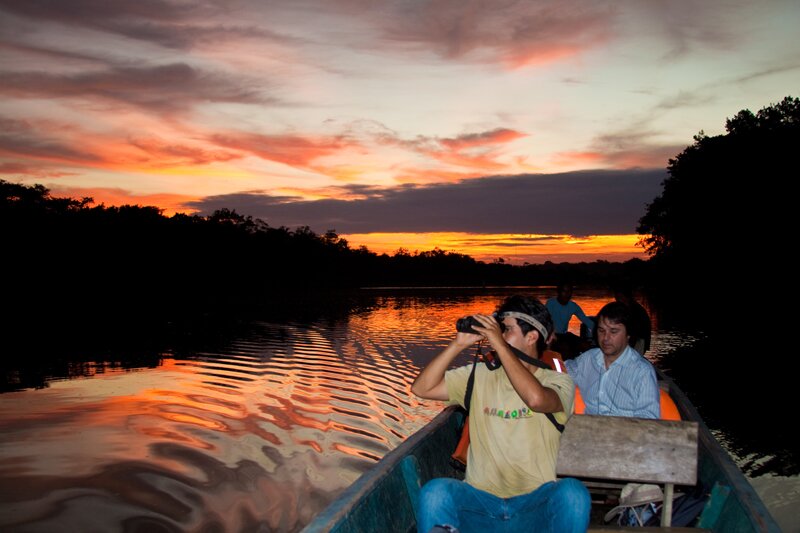The scenic journey back to Coca by motorized canoe