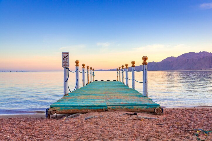 The shores of the Red Sea in Dahab