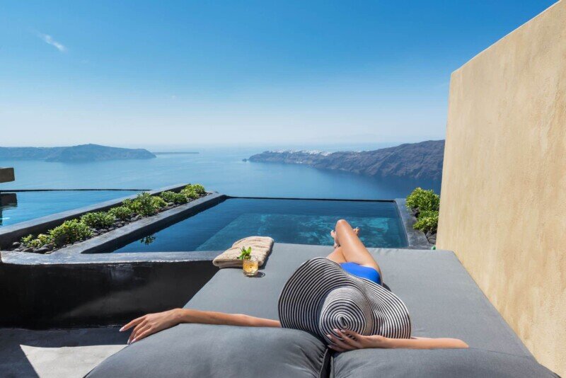 Combine outdoor adventures with plenty of luxurious downtime in Santorini (photo courtesy of Andronis Concept-Wellness Resort))